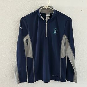 Seattle Mariners Women’s Blue Grey 1/4 zip Pullover Baseball MLB